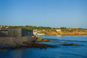 Rocky Shore Prints: Coastal view of Rethymnon in Crete