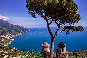Amalfi Prints: Coastline in Ravello, over the gulf of Salerno, Amalfi coast, italy