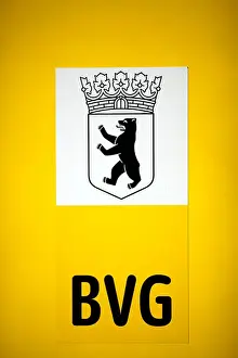 The City Prints: Coat of arms of the city and the acronym BVG (Berliner Verkehrsbetriebe)