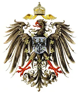 Different Coloured Prints: coat of arms, German imperial eagle