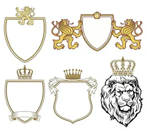 Award Ceremony Prints: Coat of arms with lions and crowns
