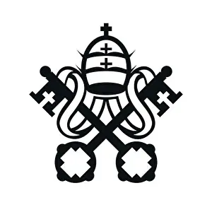 Saint Peter Prints: Coat of arms of Vatican City State and the Holy See symbol emblem flag