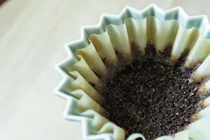 Arabica Prints: Coffee ground in a coffee dripper for making pour over coffee