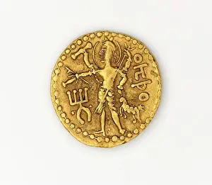 Kushan Prints: Coin of Huvishka. India, circa 106-138. Tools and Equipment; coins. Gold