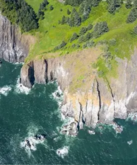The cold water of the Pacific Ocean meets the rugged yet beautiful coastline of Oregon just north of the town of Manzanita