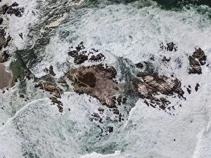 Images Dated 20th October 2017: The cold waters of the Pacific Ocean wash against the rocky Northern California coastline in