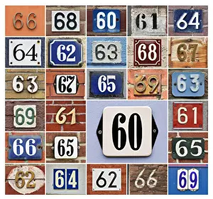 Adornment Prints: Collage of House numbers 60s