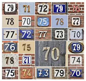 Seventy Prints: Collage of House numbers 70s