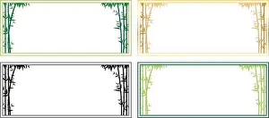 White Vector Vectors Prints: Collection of bamboo template frame vector set - Vector illustration