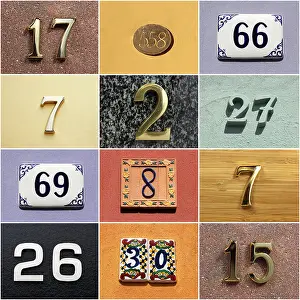 Quantity Prints: Collection of colorful house numbers