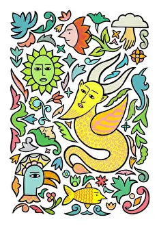 Symbolize Prints: A collection of decorative motifs and comic characters