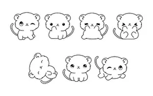 Baby Shower Prints: Collection of Vector Cartoon Gerbil Coloring Page