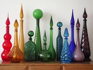 Amber Prints: Collection of vintage Italian glass genie bottles