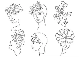 Lips Prints: Collection of women faces