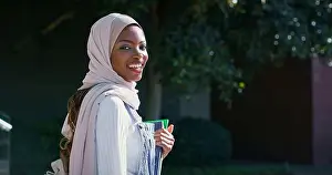 Rwanda Prints: College, walking and portrait of Muslim woman with smile