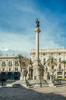 Domenico Prints: Colonna dell'Immacolata at Piazza San Domenico in Palermo, Sicily