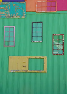 Whimsical Prints: Color Doors on a Colorful Wall