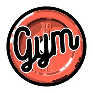 Barbell Prints: Color vintage gym emblem, label, badge and design elements. Vector illustration, EPS 10