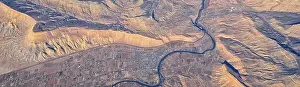 Watershed Prints: Colorado Rocky Mountains Aerial panoramic views from airplane of abstract Landscapes