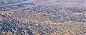 Watershed Prints: Colorado Rocky Mountains Aerial panoramic views from airplane of abstract Landscapes