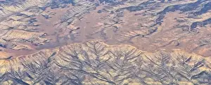 Watershed Prints: Colorado Rocky Mountains Aerial panoramic views from airplane of abstract Landscapes
