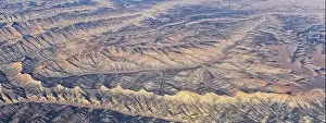 Colorado Rocky Mountains Aerial panoramic views from airplane of abstract Landscapes