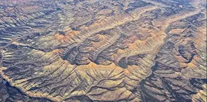 Watershed Prints: Colorado Rocky Mountains Aerial panoramic views from airplane of abstract Landscapes