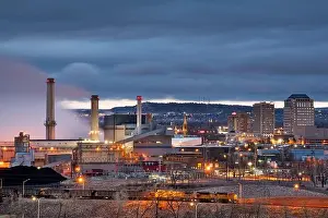 Colorado Springs, Colorado, USA downtown city skyline at dusk