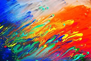 Blend Prints: Colorful abstract acrylic painting