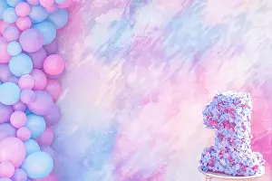 Helium Prints: Colorful balloons background, punchy pastel colored and soft focus