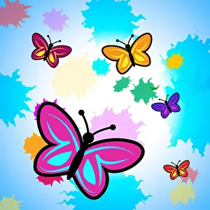 Butterflies Prints: Colorful Butterflies Showing Vibrant Butterfly And Colors