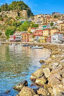 Images Dated 24th September 2017: Colorful houses at Parga resort, Greece