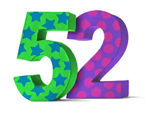 Hintergrund Prints: colorful number of cardboard - number 52
