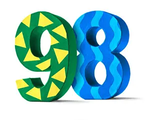 Hintergrund Prints: colorful number of cardboard - number 98