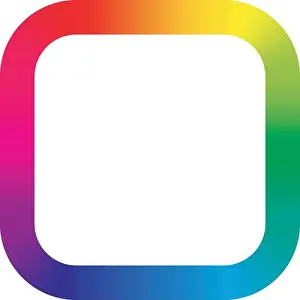 Booklet Prints: Colorful rainbow gradient square frame with rounded corners