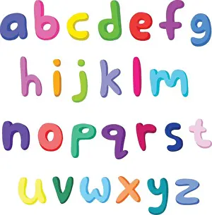 Spell Prints: Colorful small letters set