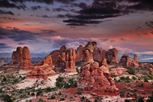 Images Dated 21st October 2015: Colorful sunset in Arches National Park, Utah, USA