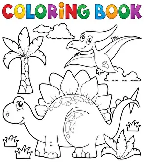 Prehistory Prints: Coloring book dinosaur theme 1 - picture illustration