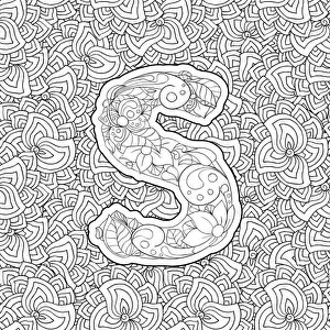 Coloring Book Floral Ornamental Alphabet