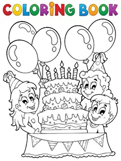 Inflatable Prints: Coloring book kids party theme 2 - picture illustration