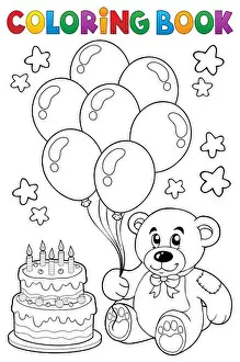 Ballon Prints: Coloring book teddy bear theme 4