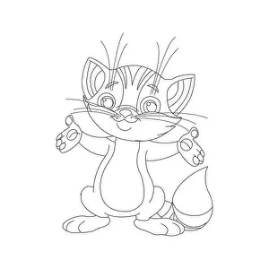 Coloring page outline of cute cat Animal Coloring page cartoon vector illustration