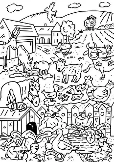 Farmers Market Prints: coloring picture farm