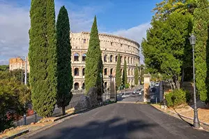 Colosseum Prints: Colosseum from Colle Oppio Park on Oppian Hill in city of Rome, Italy