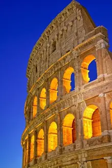 Colosseum at sunset, Rome. Rome best known architecture and landmark. Rome Colosseum is one of the main attractions of Rome and Italy