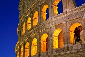 Colosseum at sunset, Rome. Rome best known architecture and landmark. Rome Colosseum is one of the main attractions of Rome and Italy