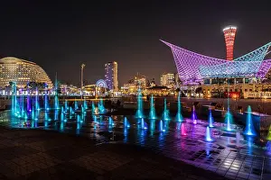 Christmas Lights Prints: Colourful ight shows for Christmas time in Meriken Park, Kobe, Japan
