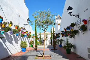 City Blue Prints: Colourful Pots in Pasaje Felipe Campuzano, Estepona, Spain