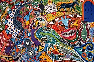 Paintings Prints: Colourful Style Of Abstract Painting Popular By Essaouira Artists, Morocco