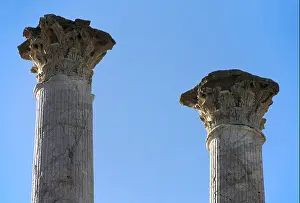 Capitol Prints: Column capitals at the Capitol. Thuburbo Majus, The Tell, Tunisia
